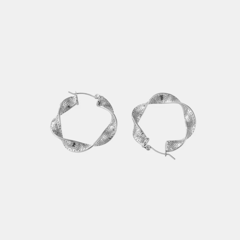 Titanium Steel Twisted Earrings - Korvel