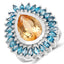 Bague en Citrine et Topaze Bleue de Londres de 7,54 Carats
