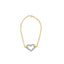 Pulsera de encanto de corazón de diamante de dos tonos de oro de 10K - 1/4 Cttw