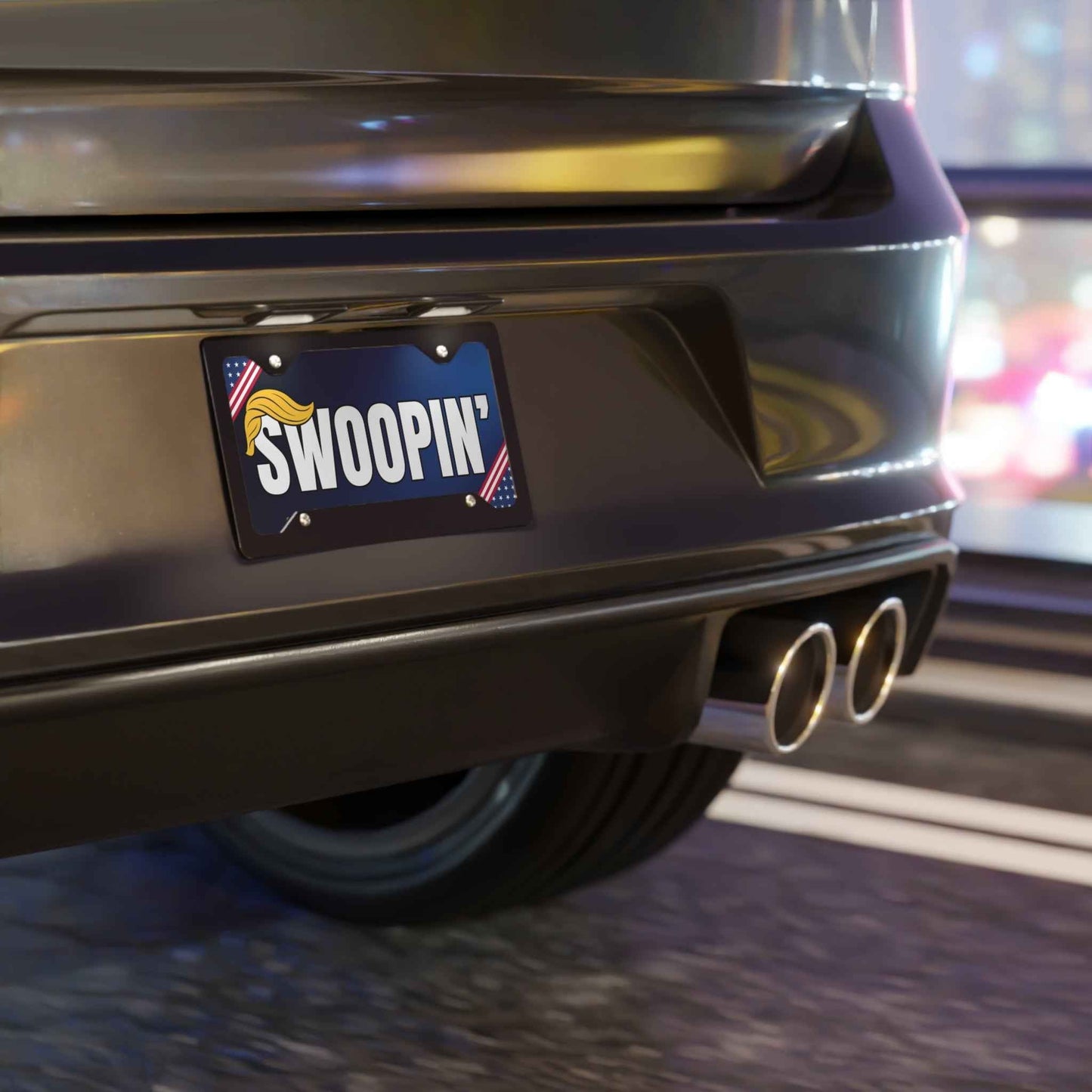 SWOOPIN' Political Parody Vanity Plate - 12" x 6" Aluminum