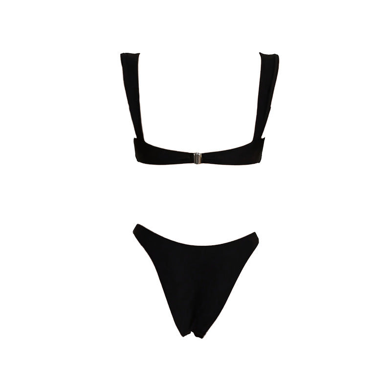 Elegant Metal Buckle Bikini Swimsuit for Women