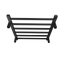 Towel Warmer 6 Bar Electric Heated Towel Rack Wall Mount Plug-in/Bath Towel Heater Matt-Black - Timer - Korvel