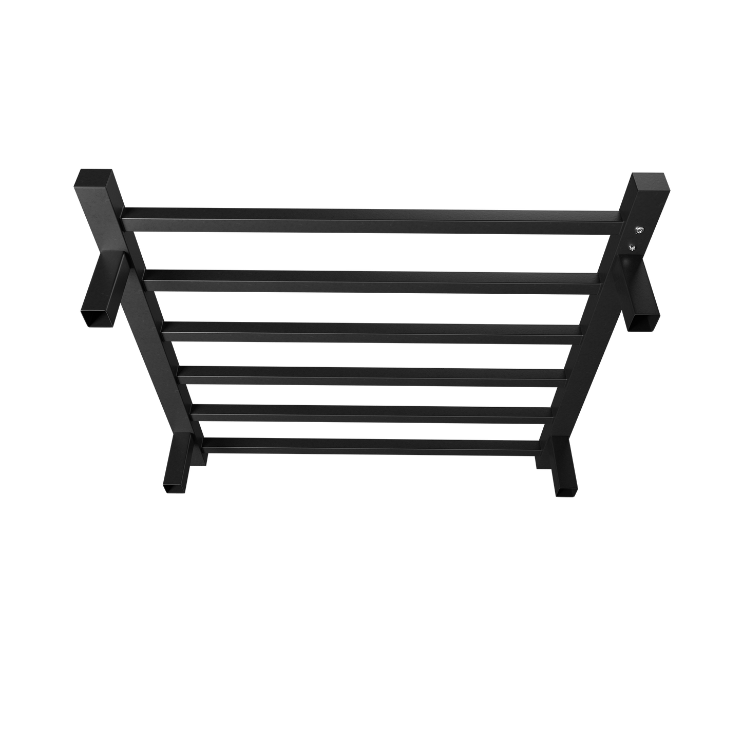 Towel Warmer 6 Bar Electric Heated Towel Rack Wall Mount Plug-in/Bath Towel Heater Matt-Black - Timer - Korvel
