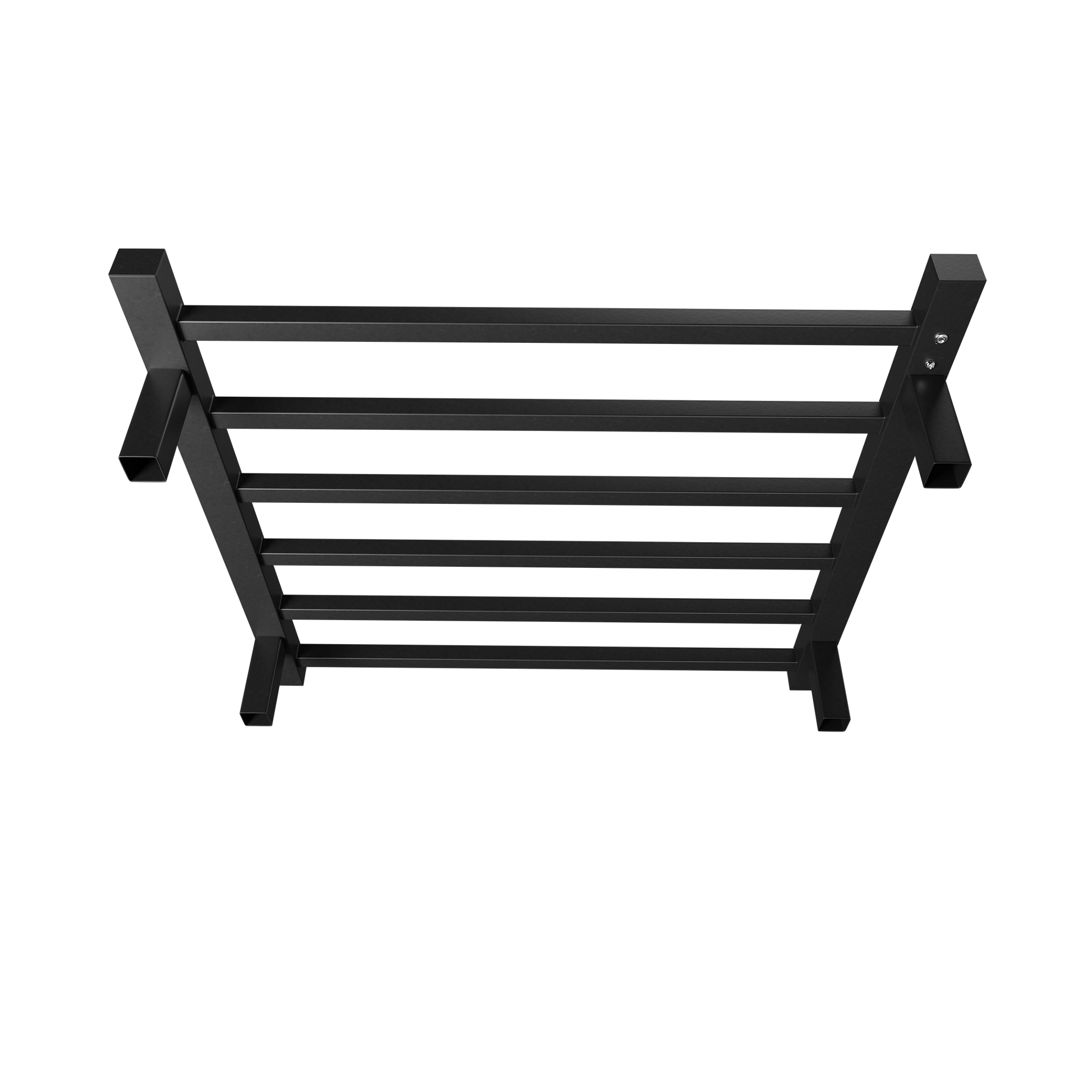 Towel Warmer 6 Bar Electric Heated Towel Rack Wall Mount Plug-in/Bath Towel Heater Matt-Black - Timer - Korvel