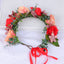 Elegant Red Flower Hair Wreath for Festive Occasions