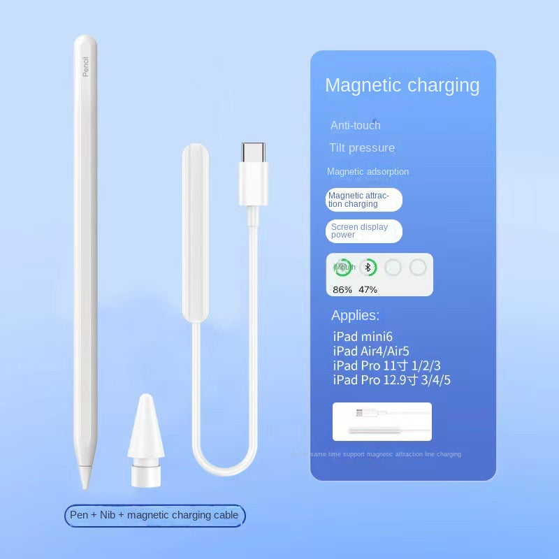 Apple Pencil Capacitive Pen Third Generation Suitable for Tablet Touchpen Apple iPad Magnetic Charging Handwriting Pen - Korvel