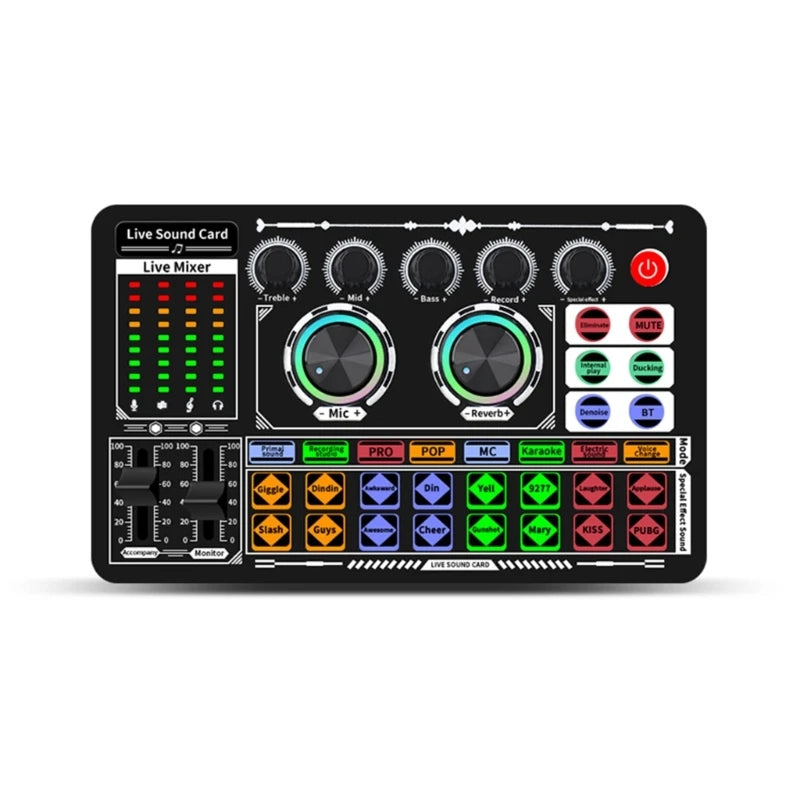 F999 Mixer Podcast Sound Board for Live Recording