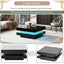 ON-TREND High Gloss Minimalist Design with LED Lights 2-Tier Square Coffee Table Black - Korvel