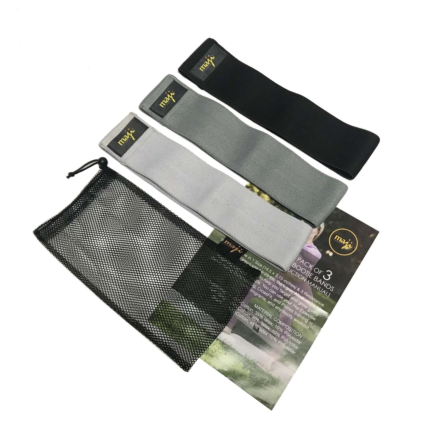 Pack de trois bandes de résistance pour les fessiers - Entraînement polyvalent