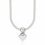 Collar de Cadena Rolo de Plata de Ley Baño de Rodio con Charm de Corazón
