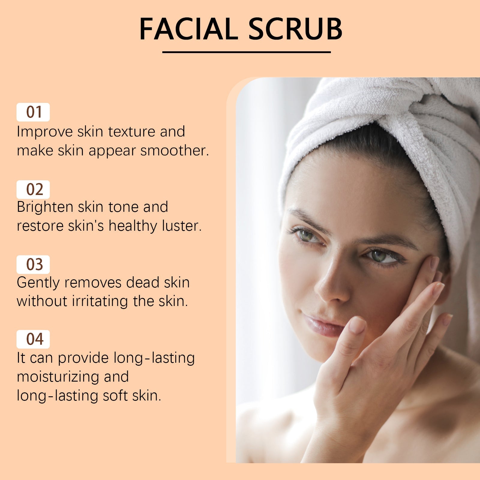 Facial Scrub Gently Cleanses Facial Skin, Exfoliates, Moisturizes, Moisturizes And Brightened - Korvel