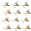 Mouches à saumon Tan X Caddis sans ardillon - Taille 18 (Pack de 12)