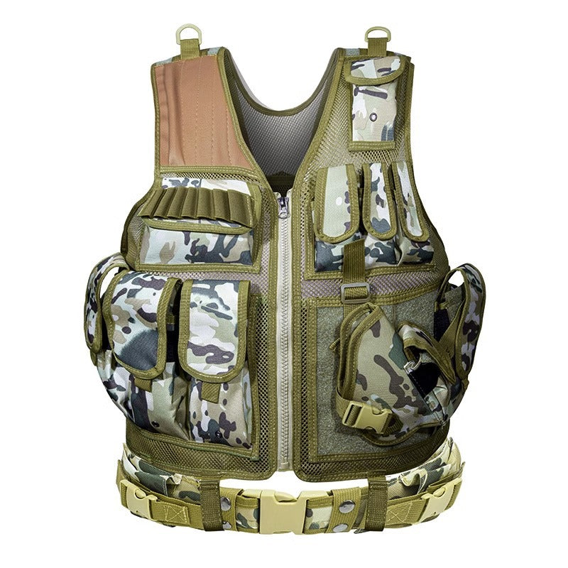 Wholesale Outdoor 6000D Nylon Multi-Pocket Gear Hunting Camouflage Breathable Training Equipment Tactical Grid Vest - Korvel