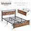 Queen Size Metal Platform Bed with Storage and LED Lighting