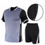 Conjunto de camiseta de manga corta suelta y pantalones cortos con degradado de verano