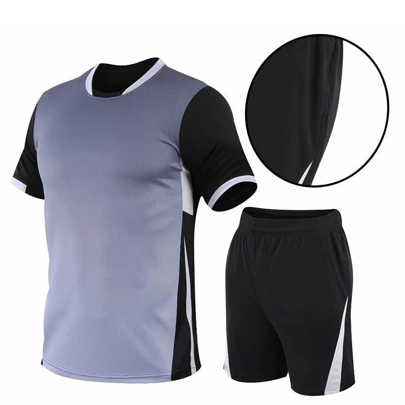 Conjunto de camiseta de manga corta suelta y pantalones cortos con degradado de verano