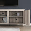Grey Walnut TV Stand Storage Media Console with Two Doors