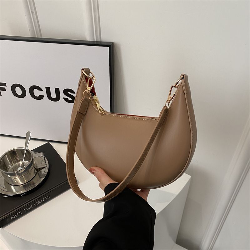 Bolso de Hombro Texturizado en Forma de Media Luna Niche para Mujeres