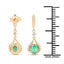 Pendientes de Esmeralda Zambiana y Diamante de 0.70 Quilates en Oro Amarillo de 14K