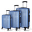 3 Piece Luggage with TSA Lock ABS, Durable Luggage Set, Spinner Wheels Cross Stripe Luggage Sets 20in/24in /28in Light Blue - Korvel
