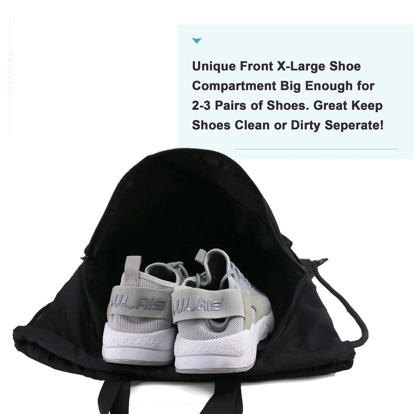 Multi-Purpose Drawstring Backpack with Shoe Compartment