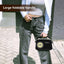 Black AM FM Radio - Small Portable Radios Vintage/Retro with Headphone Jack, Large Analog Rotary Tuning Dial - Korvel