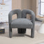 Teddy fabric modern design dining chair,open-Back ,modren kitchen armchair for Dinging Room(GREY) - Korvel