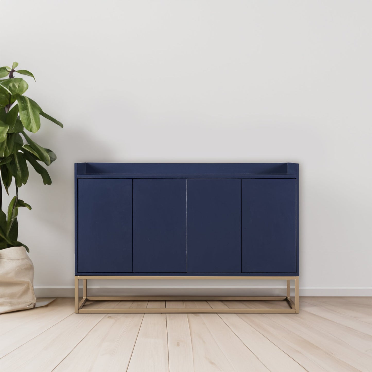 TREXM Modern Sideboard Elegant Buffet Cabinet with Large Storage Space for Dining Room, Entryway (Navy) - Korvel
