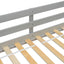 Twin High Loft Bed with Ladder landing Platform, Ladders, Guardrails,Grey - Korvel