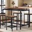 TREXM 5-Piece Compact Bar Table Set - Modern Industrial Design