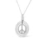 Matte Finish .925 Sterling Silver Diamond Accent Peace Sign Necklace