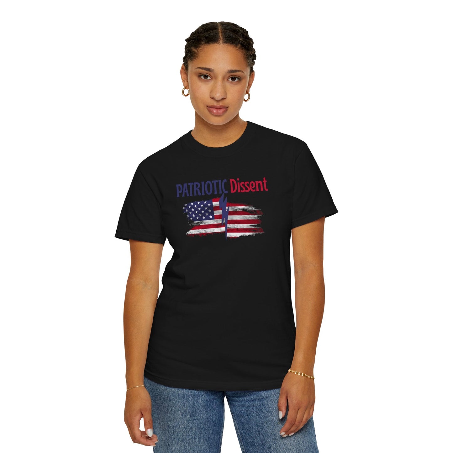 Patriotic Dissent Unisex T-Shirt – American Flag Design
