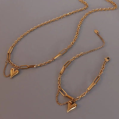 Titanium Steel Heart Pendant Necklace - Korvel