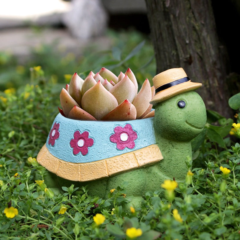 Turtle Flower Pot Decoration Outdoor Courtyard - Korvel