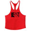 Letter printed men's fitness sports vest slim shoulder strap I-shaped vest cotton - Korvel