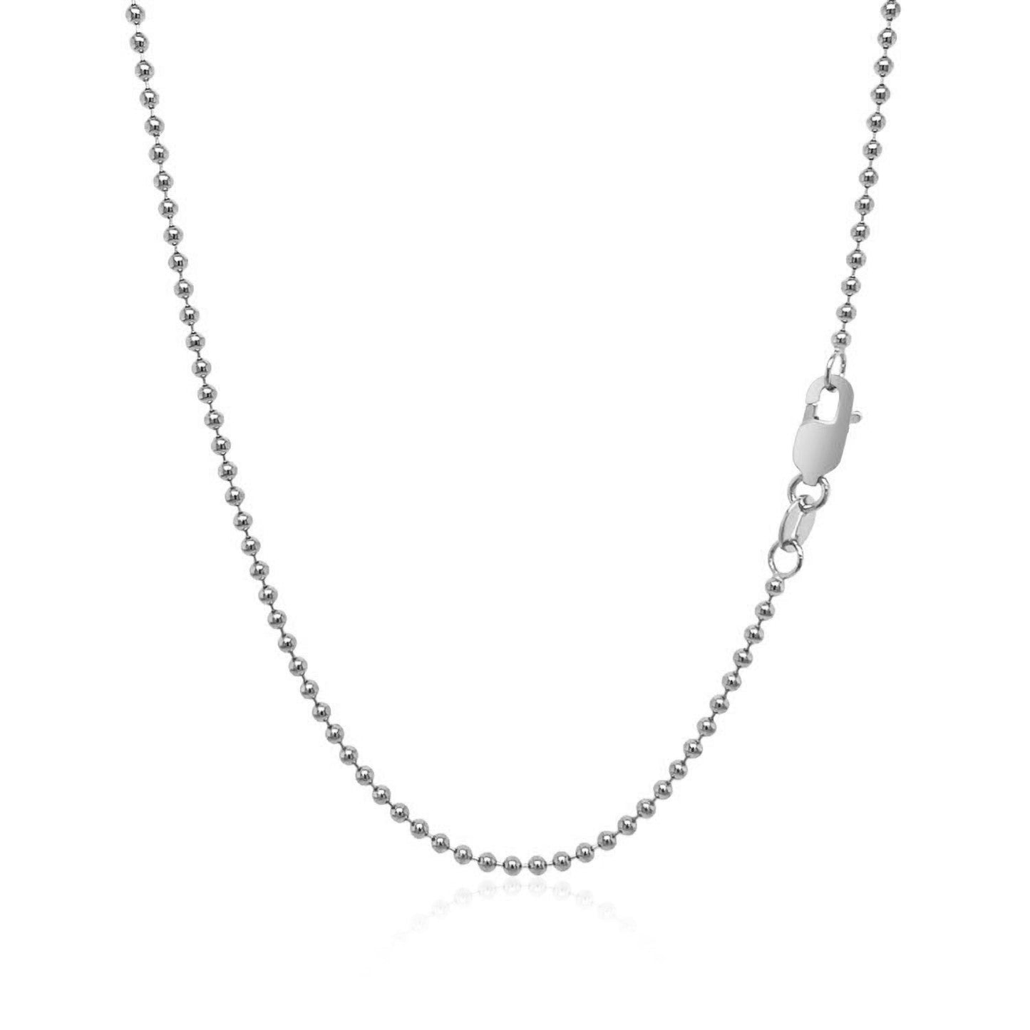Cadena de Perlas de Oro Blanco de 14k - 1.5mm
