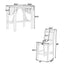 Ensemble de salle à manger surélevé en bois TOPMAX 3 pièces - Blanc et gris