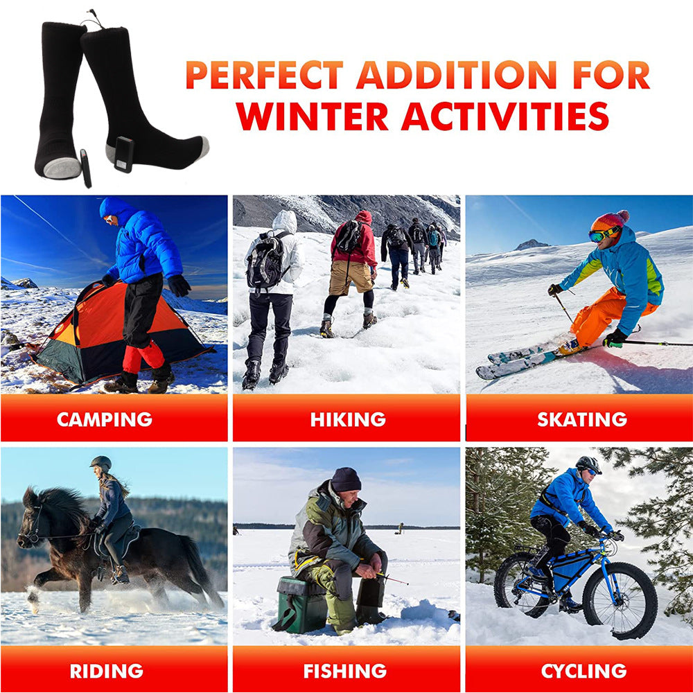 3-speed heating socks with charging intelligent heating warm feet outdoor anti cold long socks for warmth - Korvel
