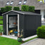 8ft x 10ft Outdoor Metal Storage Shed with Floor Base Black - Korvel