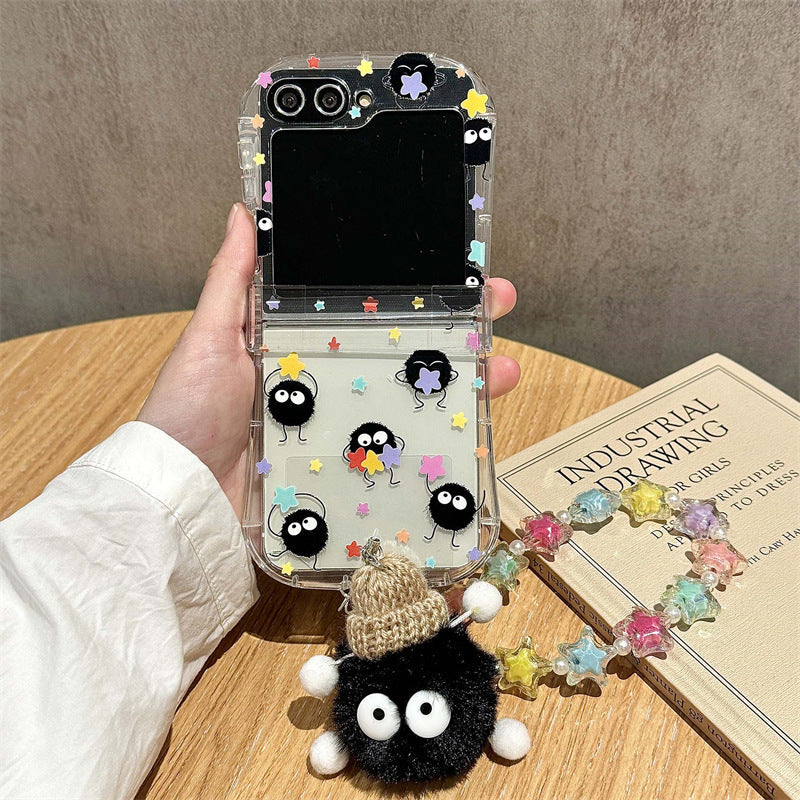 Cute Coal Ball Slim Waist Foldable Phone Case for Samsung Galaxy Z Flip 4/5/6/7 - Korvel