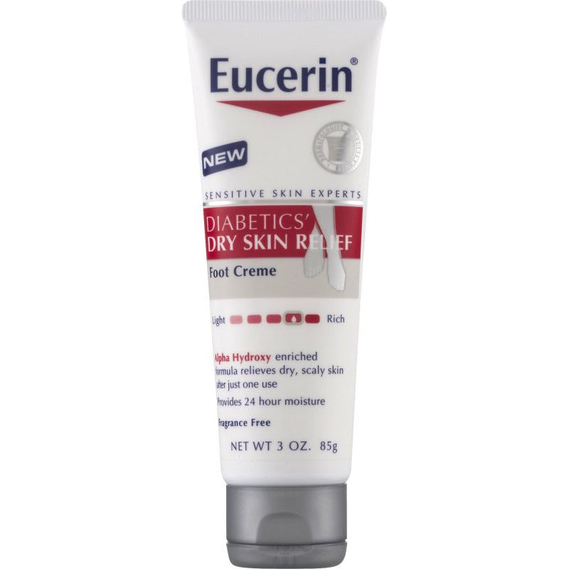 Crema para pies Eucerin para el alivio de la piel seca en diabéticos