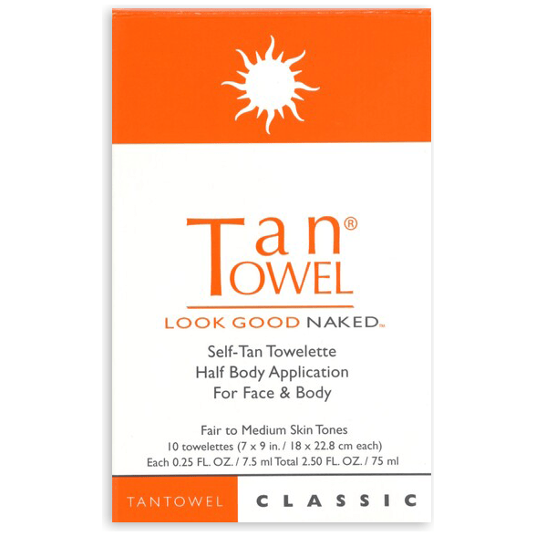 Tan Towel Classic Self-Tan Towelette, Fair to Medium Skin Tones - 10 Pack