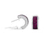 Boucles d'oreilles créoles huggie en or blanc 18K et rhodium noir avec diamants et rubis