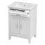 24" Bathroom Vanity with Sink, Bathroom Vanity Cabinet with One Flip Drawer and Doors, Solid Wood and MDF, White - Korvel