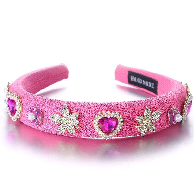 Fashionable Camellia Heart Solid Color Sponge Headband