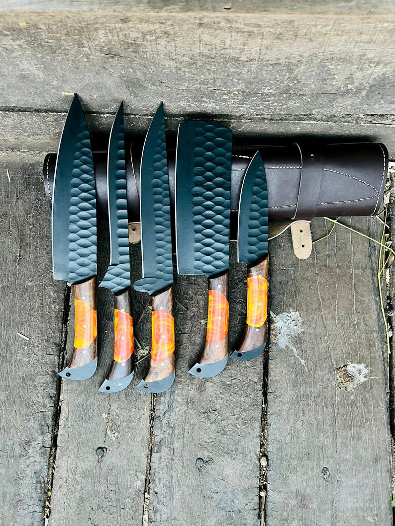 Exquisite Damascus Steel Chef Knife Set with Sharpener – Ideal Gift for Loved Ones - Korvel