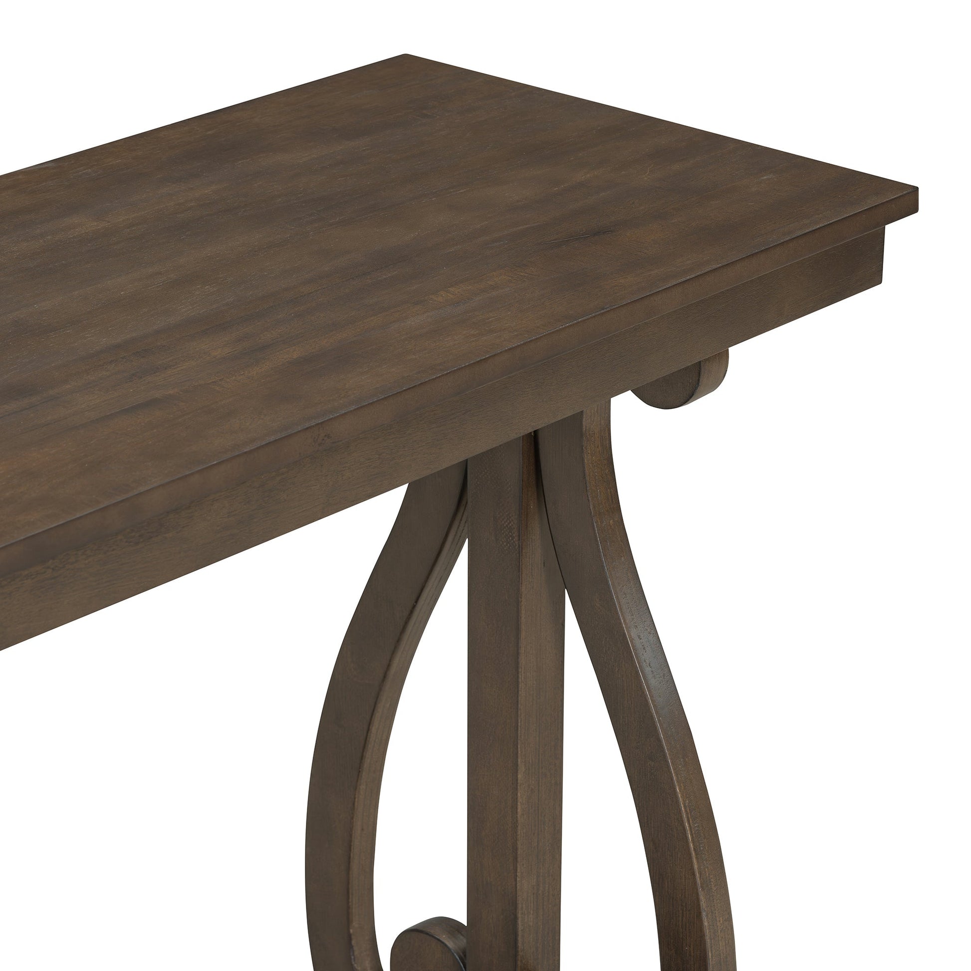 48-Inch Rustic Vintage Console Table --- Farmhouse Style Entryway Table with Open Shelf and Sturdy Construction (Walnut) - Korvel