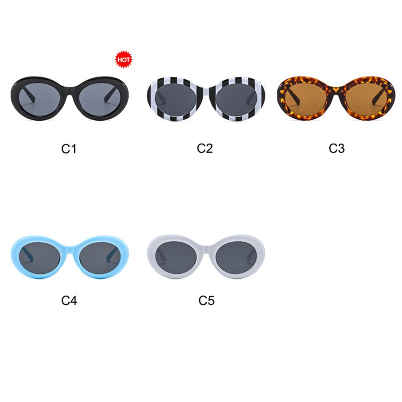 Striped Zebra Oval Sunglasses New Net Red Street Shot Personality Female Hip Hop Sunglasses Trend - Korvel