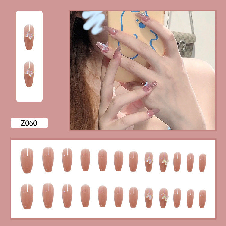 Aurora Butterfly Manicure Wearing Nail Detachable Nail Patch Nail Patch Nail Patch Ballet Nail Coffin Nail - Korvel