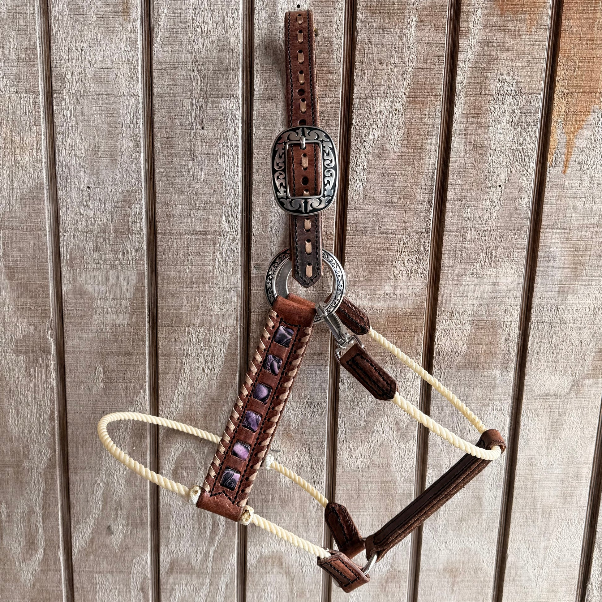 Deluxe Leather Rope Nose Halter with Tassels - Korvel